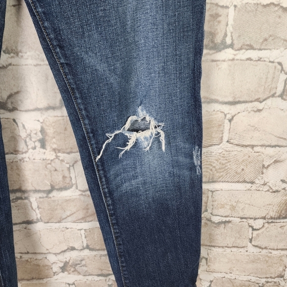 Joes Jeans Ex-Lover Destroyed Distressed Cropped Medium Blue Gemma Wash Size 30 - Picture 9 of 16